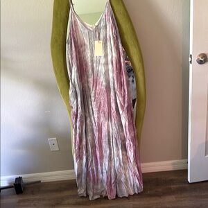 Entro Lavender and White Maxi Dress